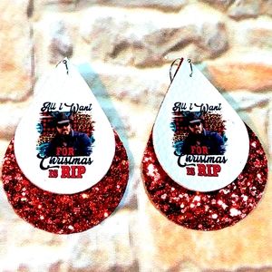 All I want for Christmas is RIP Faux Leather Earrings